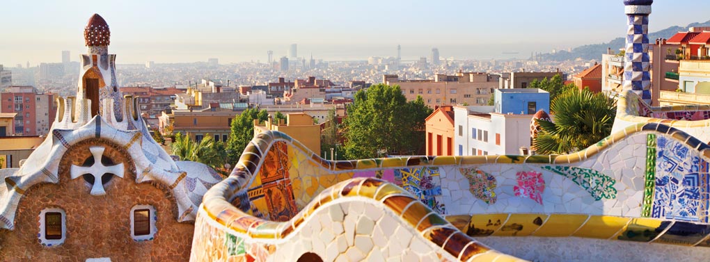 Barcelona Parc Guell skyline