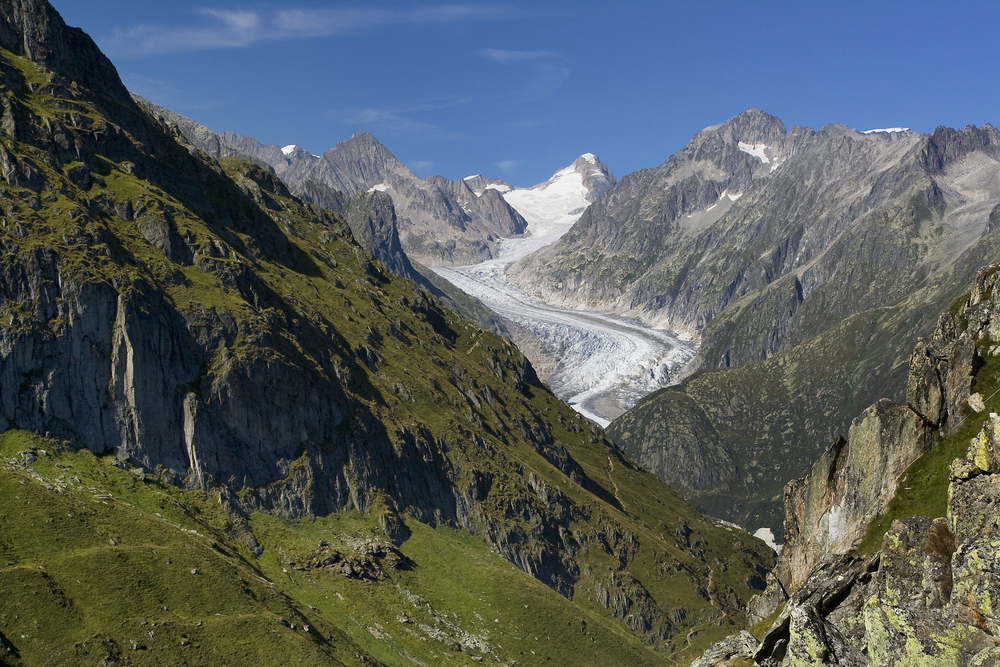 Vue sur le glacier Fieschergletscher Valais