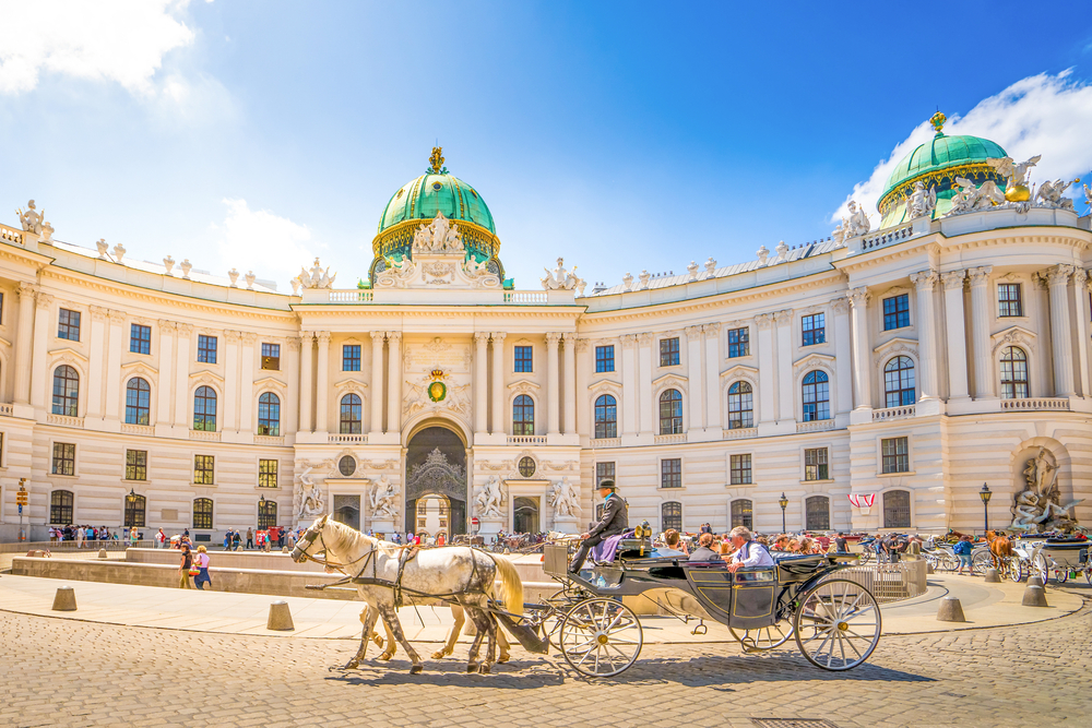 De prachtige gevels van het Hofburg in Wenen